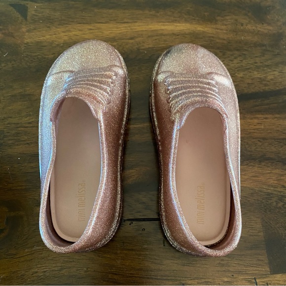 Mini Melissa Pink Glitter Sneakers Slip-On - Picture 9 of 12